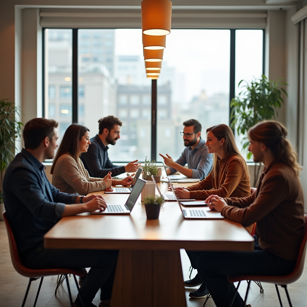 Team di consulenti collabora intorno a un tavolo con grafici e appunti