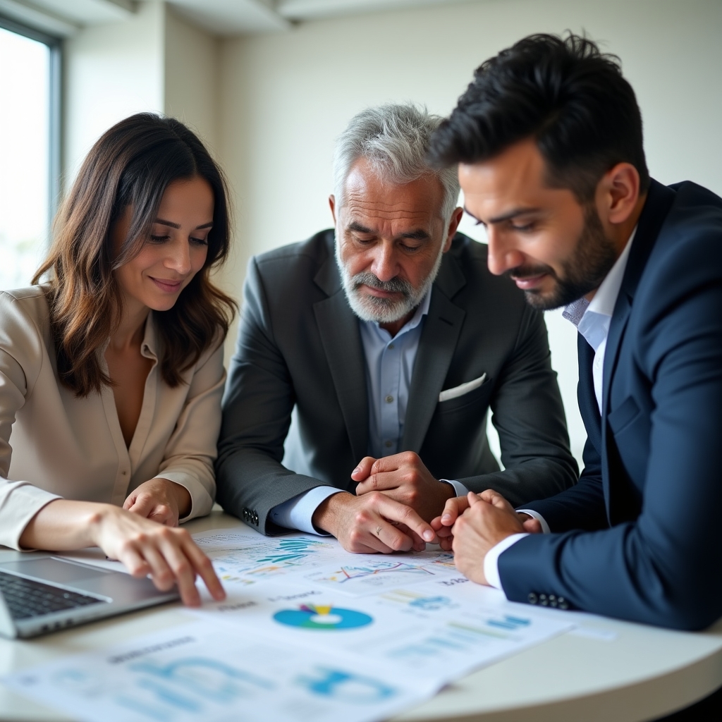 Team che definisce le metriche chiave durante una sessione di lavoro strategico